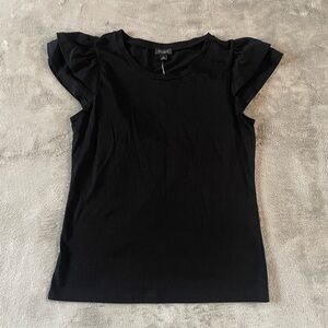 Ann Taylor Flutter Sleeve T-Shirt Size XS Whimsigoth Office Wardrobe Staple NWT